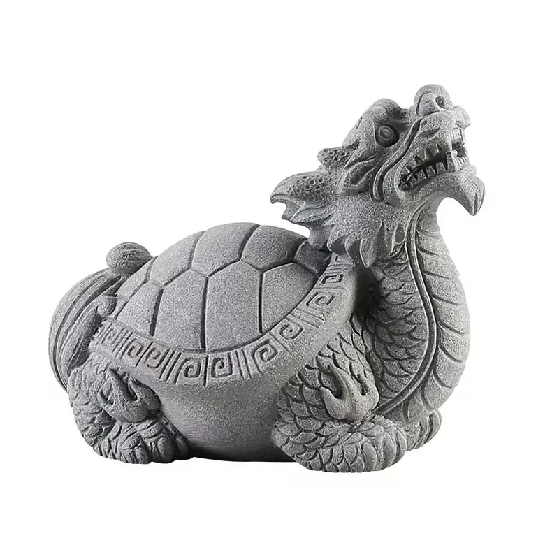 Dragon Headed Turtle Figurines Fish Tank Ornaments Decoration Tea Pets Mini Dragon Turtle Feng Shui Beast for Home Decoration