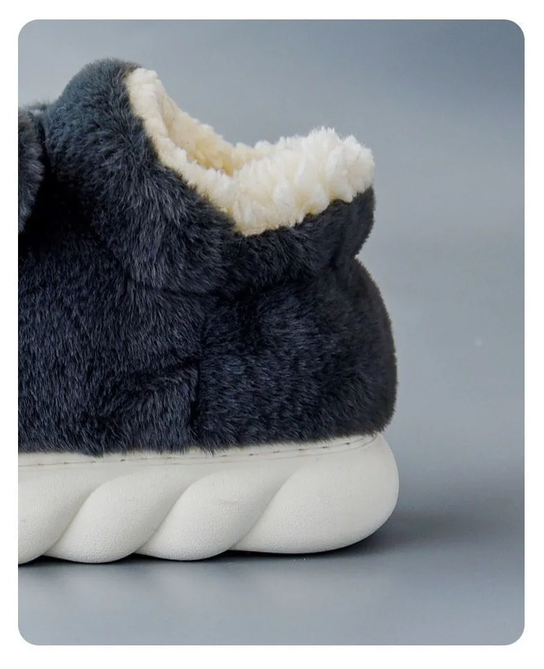 Winter Home Couple Shoes Women's Fluffy Dog Slippers Girls Animal Fur Slides Kawaii Funny Furry Shoes Woman Plush Rabbit Slipper