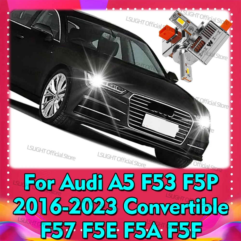 

2x For Audi A5 F53 F5P 2016-2023 Convertible F57 F5E F5A F5F HID to LED D5S Headlight 110W Copper Tubes Head Lamp Bulbs 30000LM