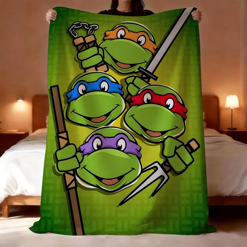 Mutant N-Ninja Turtles Plush Throw Blanket Lightweight Soft Skin Friendly For Summer Cooling Sofa Bed Home Decor Gift All Season