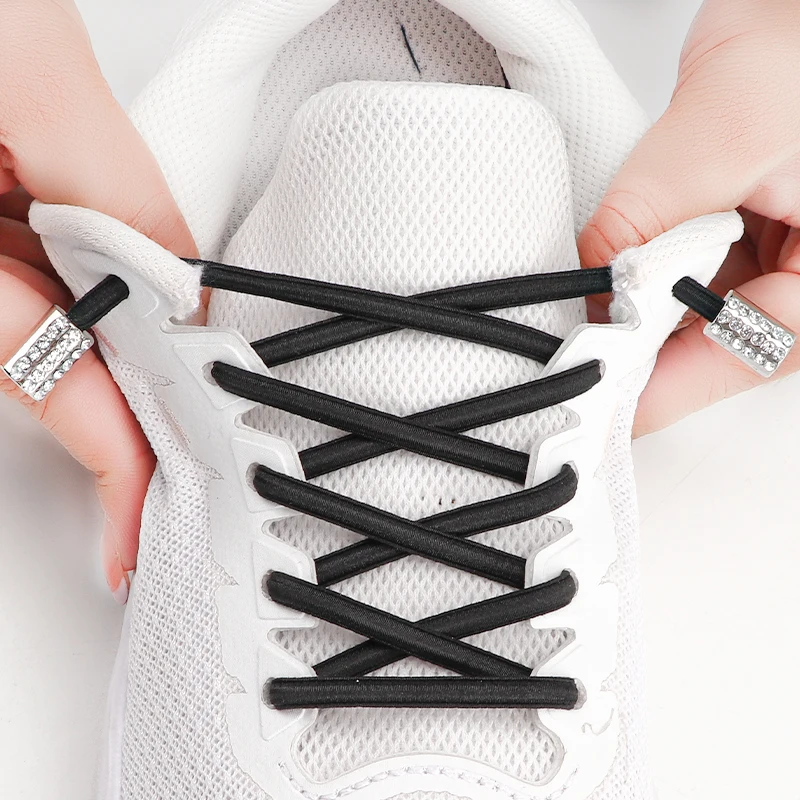 Lacci elastici Sneakers Strap bambini lacci sportivi di qualità per adulti senza cravatte End Diamond Buckle lacci delle scarpe elastici per scarpe