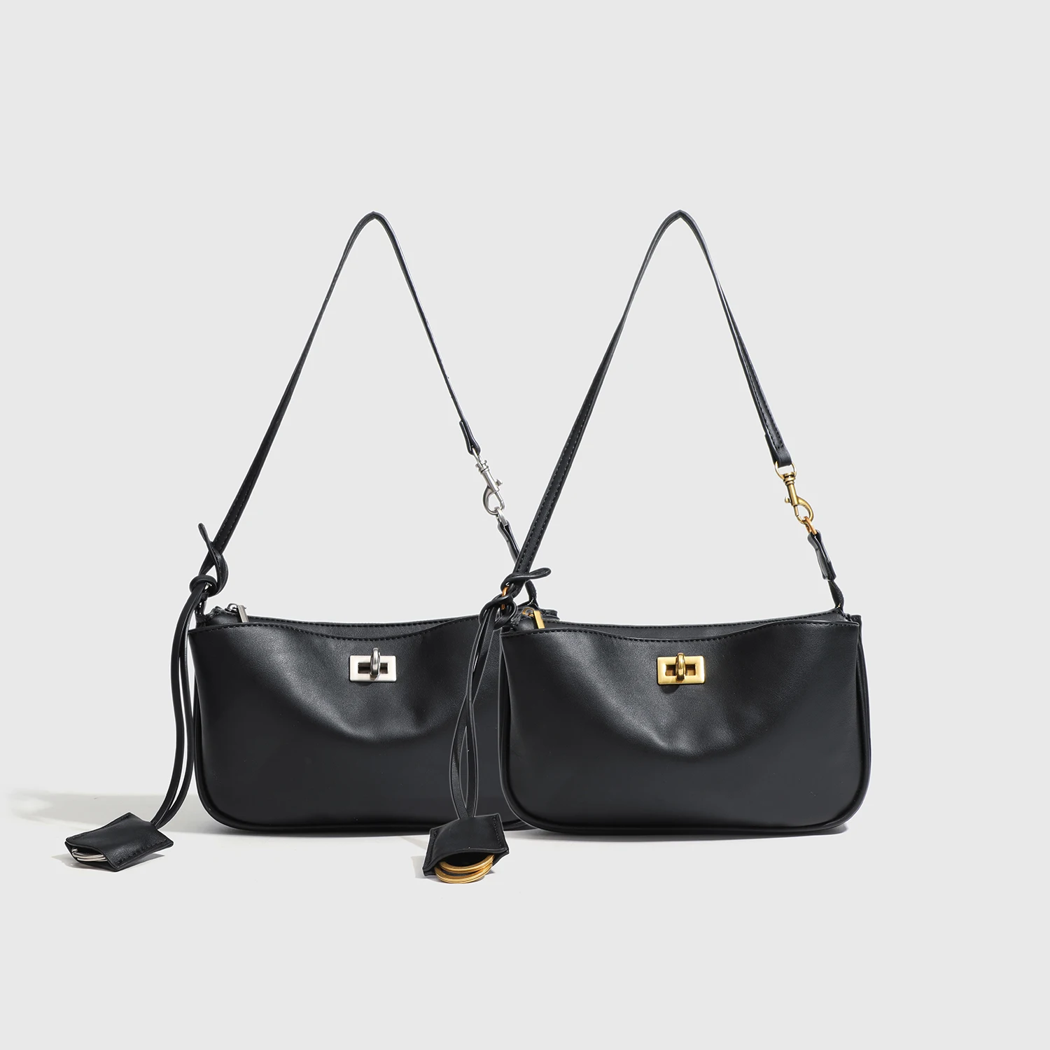 Paris Classic Women Bags Split Leather Tote Bag For Women Luxury Brand Simple Metal Buckle Underarm Bags Shoulder Bag