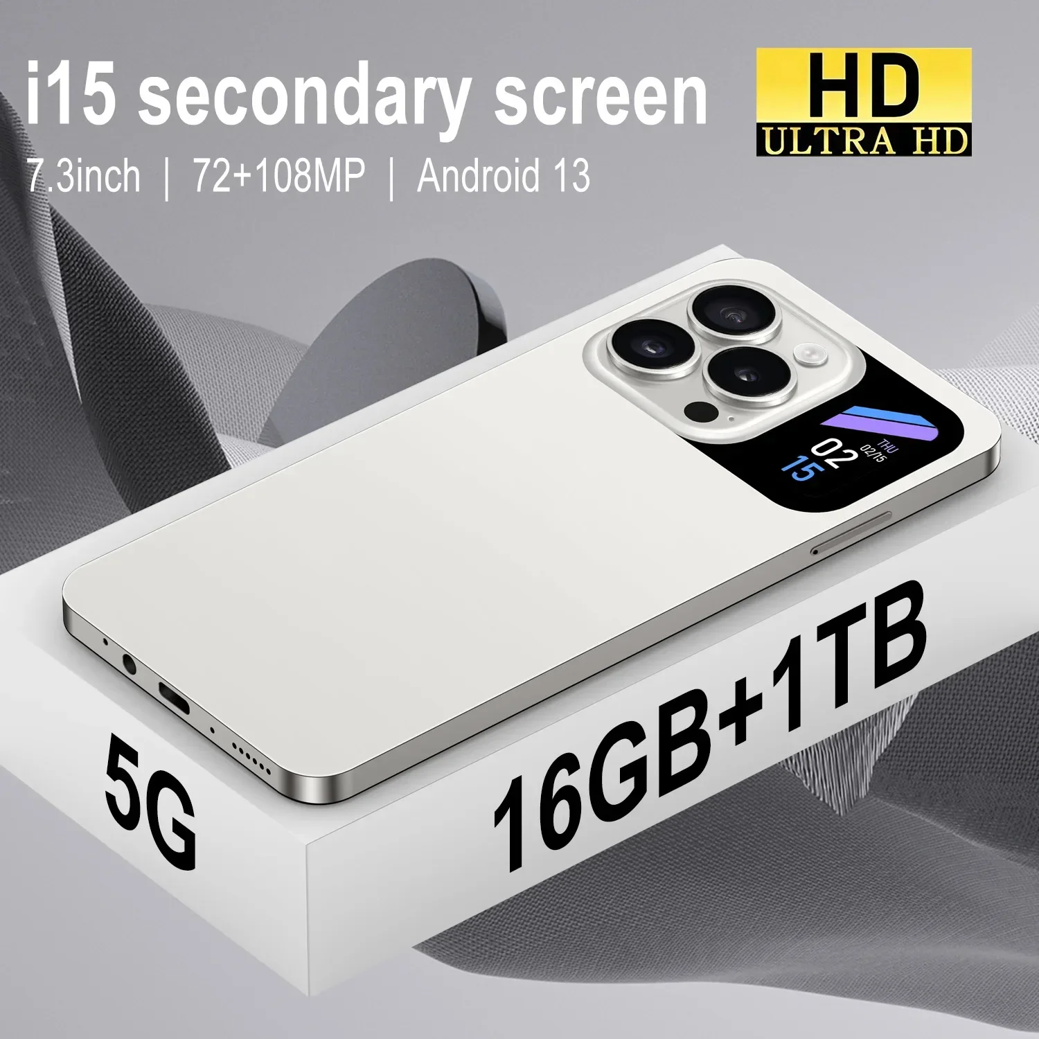 New I15 Ultra Secondary Screen 7.3-inch All-in-one Smartphone Cheap Mobile Phones Phone Mobile S22Ultra Versao Global 3G Network