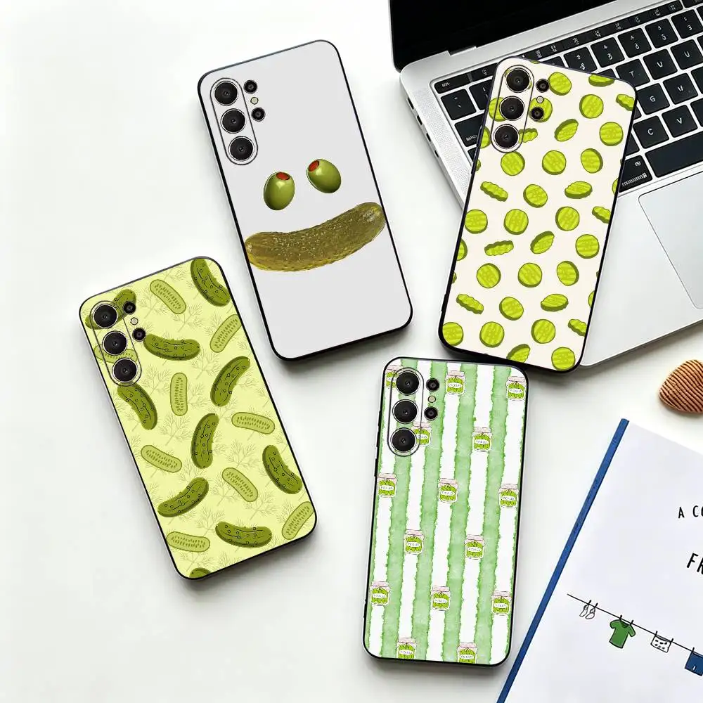 Delicious Cucumber Pickled Cucumber Phone Case For Samsung S26,S24,S21,S22,Plus S23,S30,Ultra,S20,Fe,Black Soft Silicone