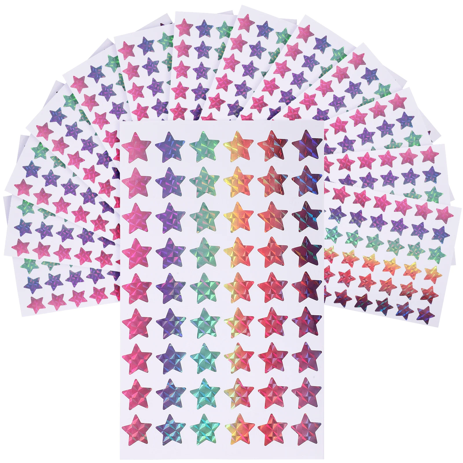 

20 Sheets Pentagram Prints Stickers Self-Adhesive Waterproof Star Decals for Reward Charts Christmas Cards Birthday