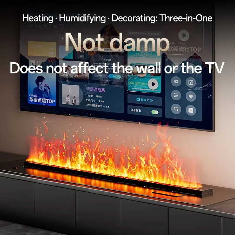 Factory Direct Sales of Stainless Steel Electric Fireplaces, Touch Screen System Multi-color Simulated Flame  L007