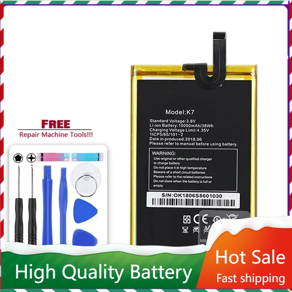 New 10000mAh Mobile Phone Batteries for Oukitel K7 K 7 Portable Battery Warranty + Track Code