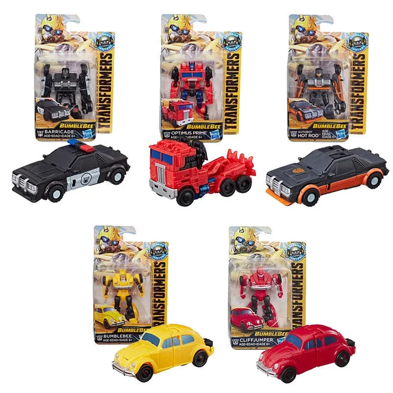 Takara Tomy Hasbro Transformers Toys Bumblebee Optimus Prime Hot Rod Cliffjumper Rollbar Ornaments Figure Model Toys 8cm PVC