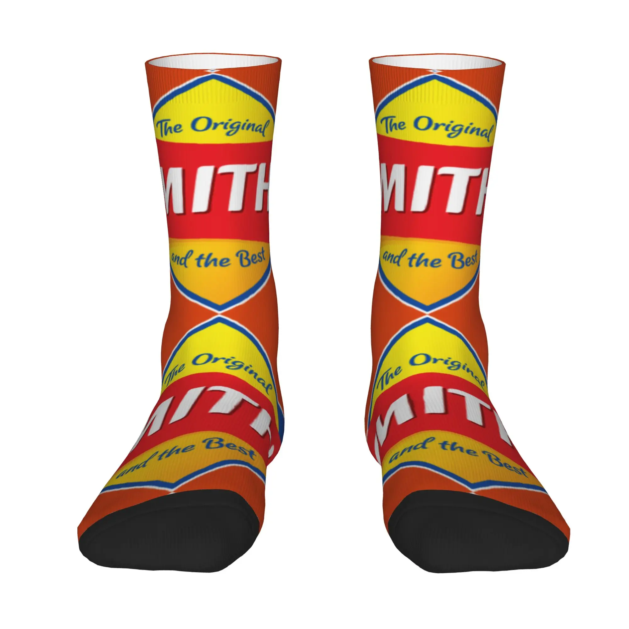 1 Pair Funny Sock Smith's Logo Vintage Seamless Pattern Printed Men Crew Socks Novelty Men's Socks