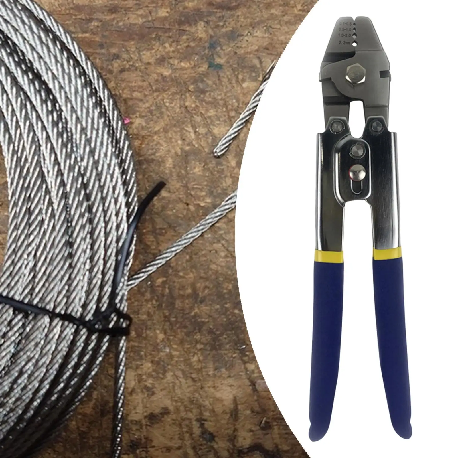 

Stainless Steel Crimping Tool Ergonomic Handle Heavy Duty Cable Cut