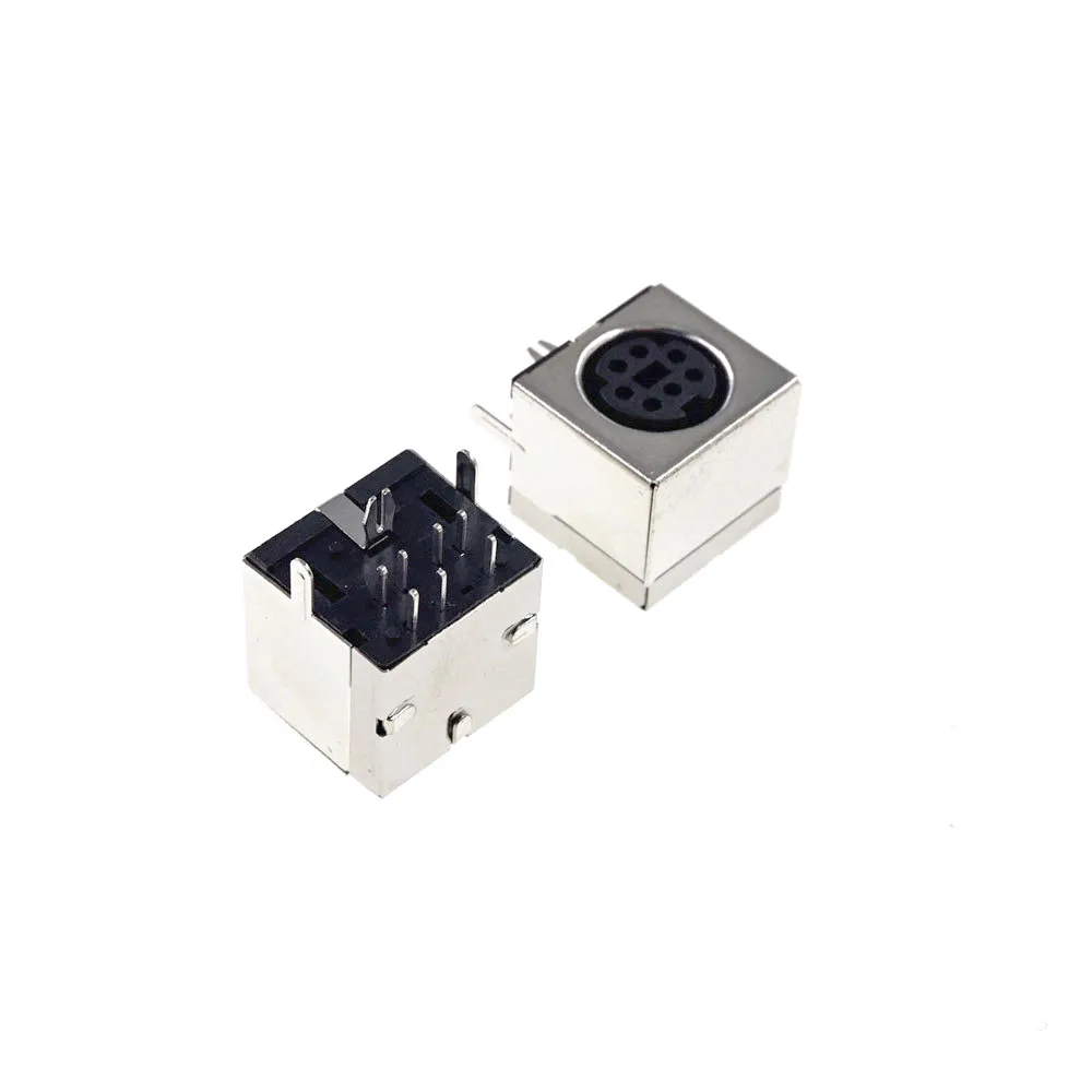 10pcs Circular Receptacle Connector Mini Din 3 4 5 6 7 8 9 10 Pin Female Din Sockets MD-SM Shield Right Angle Through Holes PCB