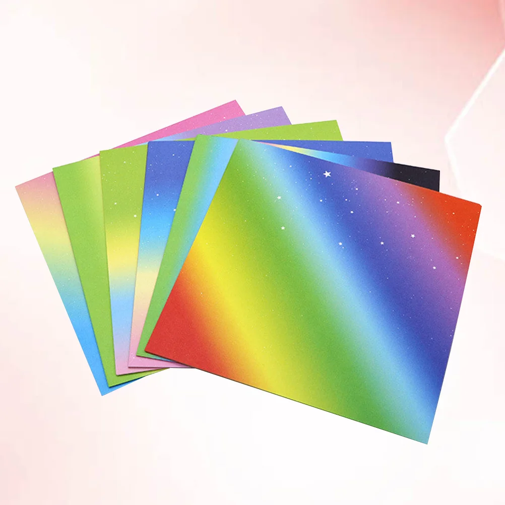 กระดาษพับโอริกามิสองด้านสีสันสดใส 174 ชิ้น รูปทรงสี่เหลี่ยมจัตุรัส สีไล่ระดับ สำหรับงานประดิษฐ์สร้างสรรค์ ฝึกฝนทักษะสำหรับเด็ก