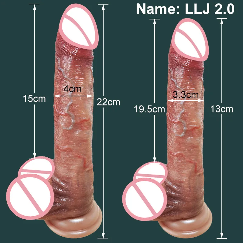 Skin Feeling Male Sliding Foreskin Big Dildo Suction Cup Thick Cock Anal Adult Toy for Men Women Gay Double Silicone Huge Penis