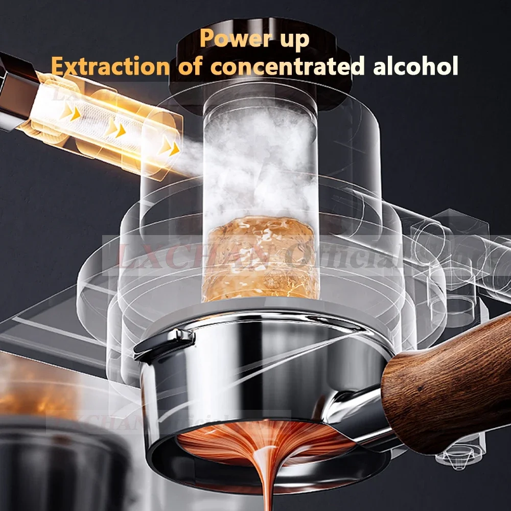 ماكينة صنع القهوة الهوائية من HomeWise ماكينة صنع القهوة اليدوية ذات الضغط المتغير ماكينة صنع قهوة اسبريسو مع فلتر محمول 58 مللي متر