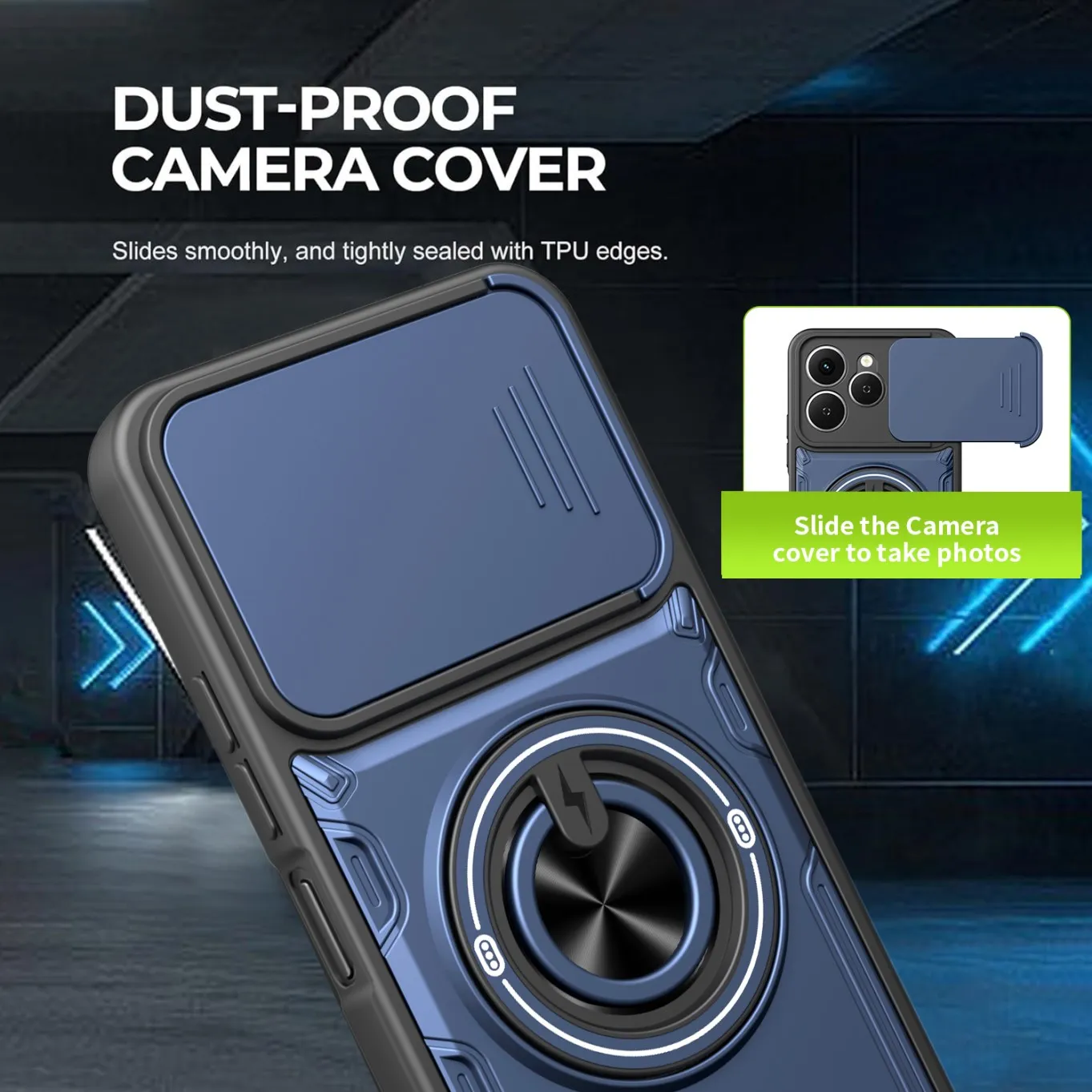 Stoßfeste Schutzhülle für Tecno Spark Go 20 20C 40 40C Pro Plus GO 1 3 POP 8 9 Kameraschutz Magnetring-Ständer-Cover – Detail 4