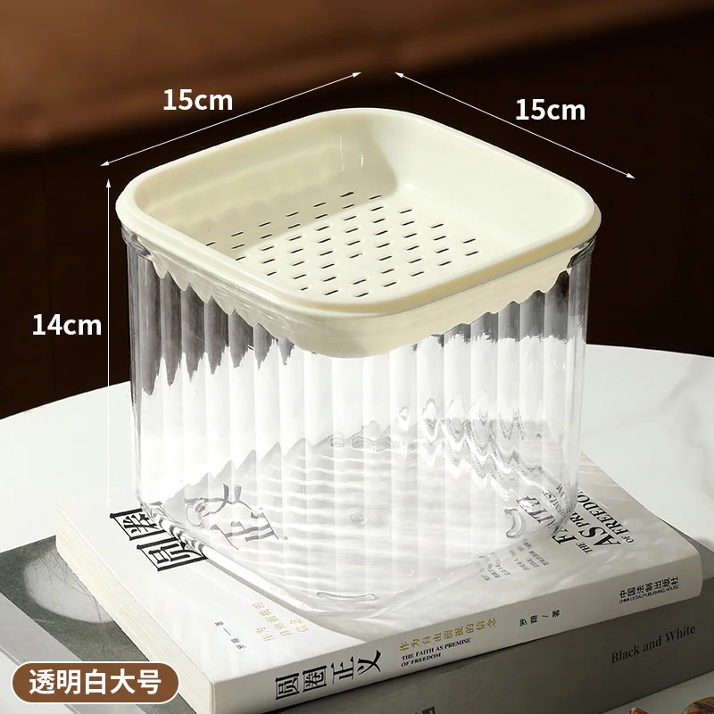 Clear Makeup Sponge Storage Box Stackable Dry-Wet Separate Powder Puff Container Air Cushion Puffs Organizer Box with Drain Tray