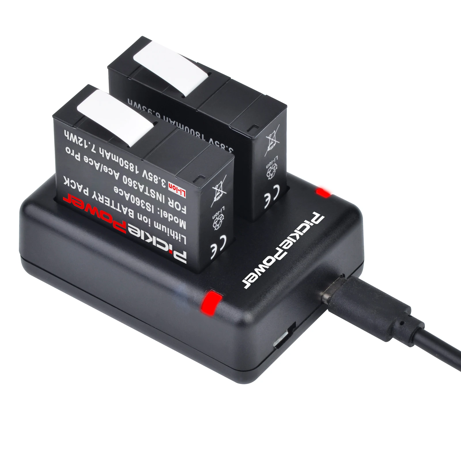 Batería PicklePower de 1850 mAh para Insta360 Ace/Ace pro/Ace Pro 2, cargador dual para cámara de acción Insta 360 Ace