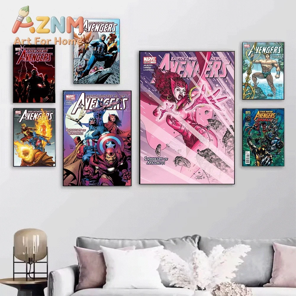 AZNM The Avengers Disassembled Chaos Comic Canvas Wall Art No Frame Superhero Print Poster For Home Bedroom Wall Decor