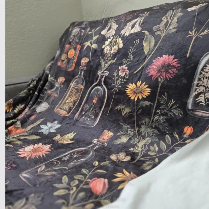 Apothecary Blanket Cottagecore Blanket Herbs and Spices Apothecary Gift Herbalist Gift Throw Blanket Herbalist Gift