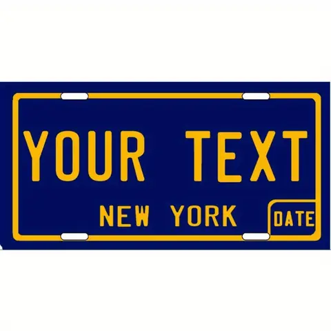 Customizable NY State License Plate - 12"x6" Personalized, Distinctive Design, Tailored Text, Decoration Only.