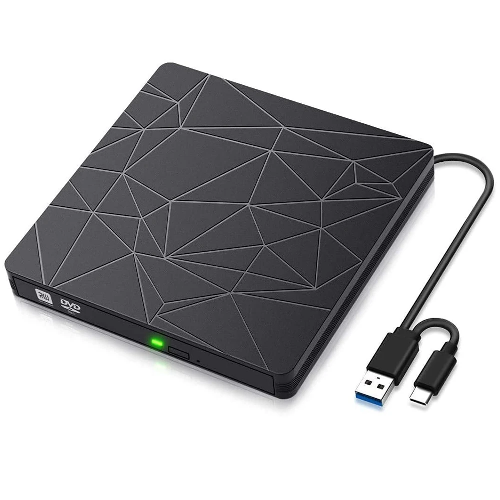 External CD DVD Drive External CD-ROM Burner DVD CD-ROM Dual Interface Type-C USB CD Burner Drive-Free Read-Write Burner