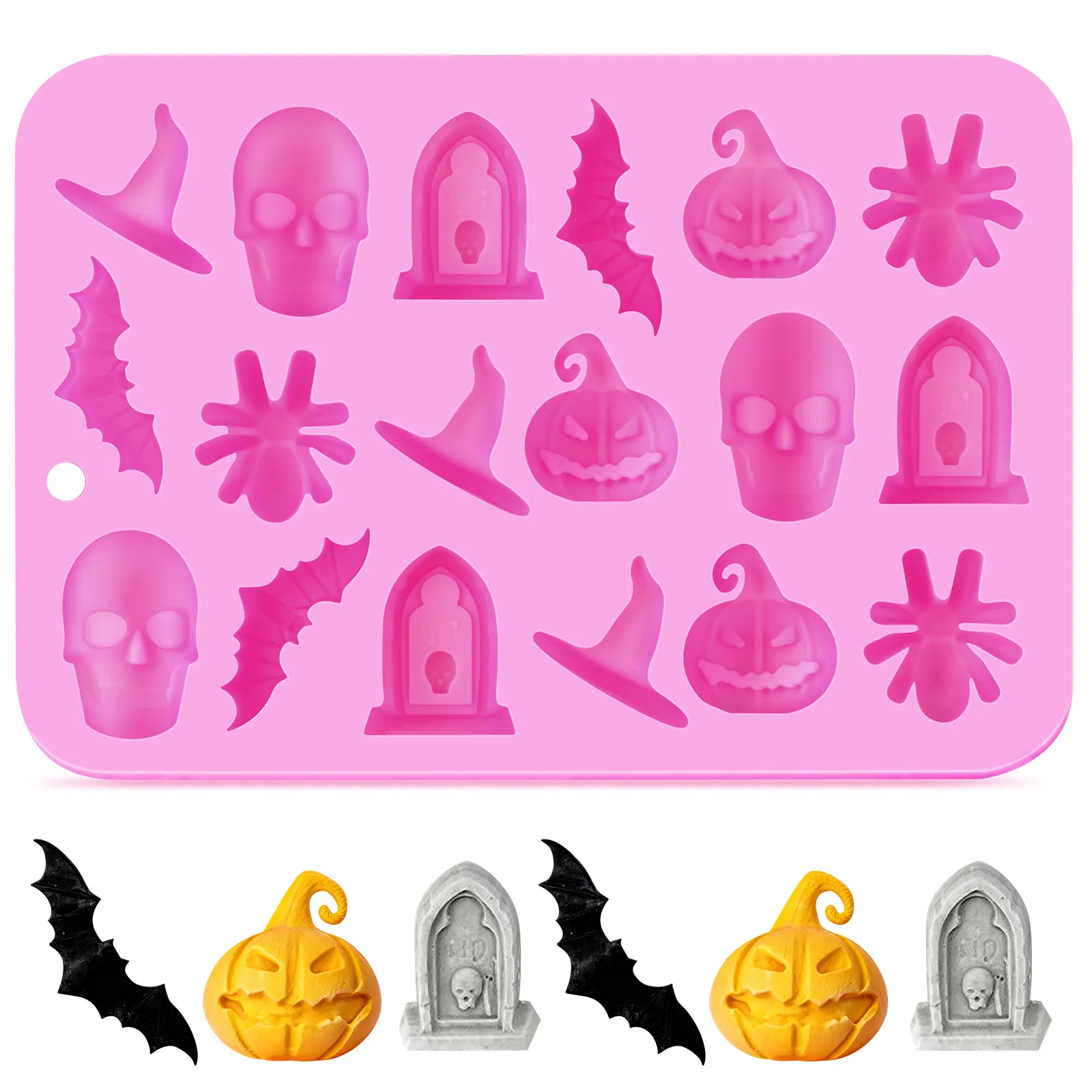 Halloween Chocolate Mold Silicone DIY Baking Mould for Candies Sweets Soap Making Exquisite Pumpkin Ghost Design Smooth Non