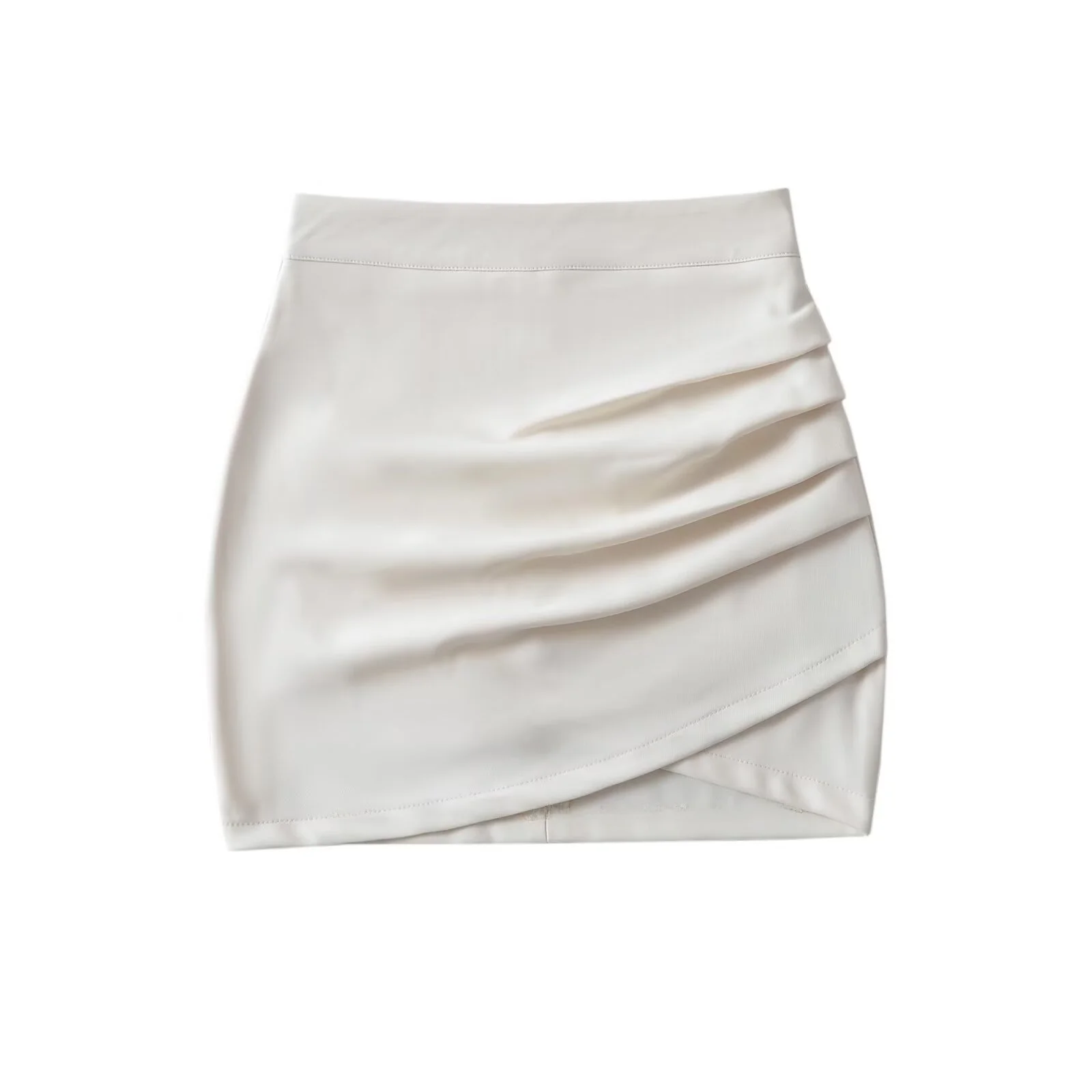 Hoge taille, pure kleur, sexy gevouwen Se-broek, damesrok, bodycon en rok, lente 2025, faion-trend