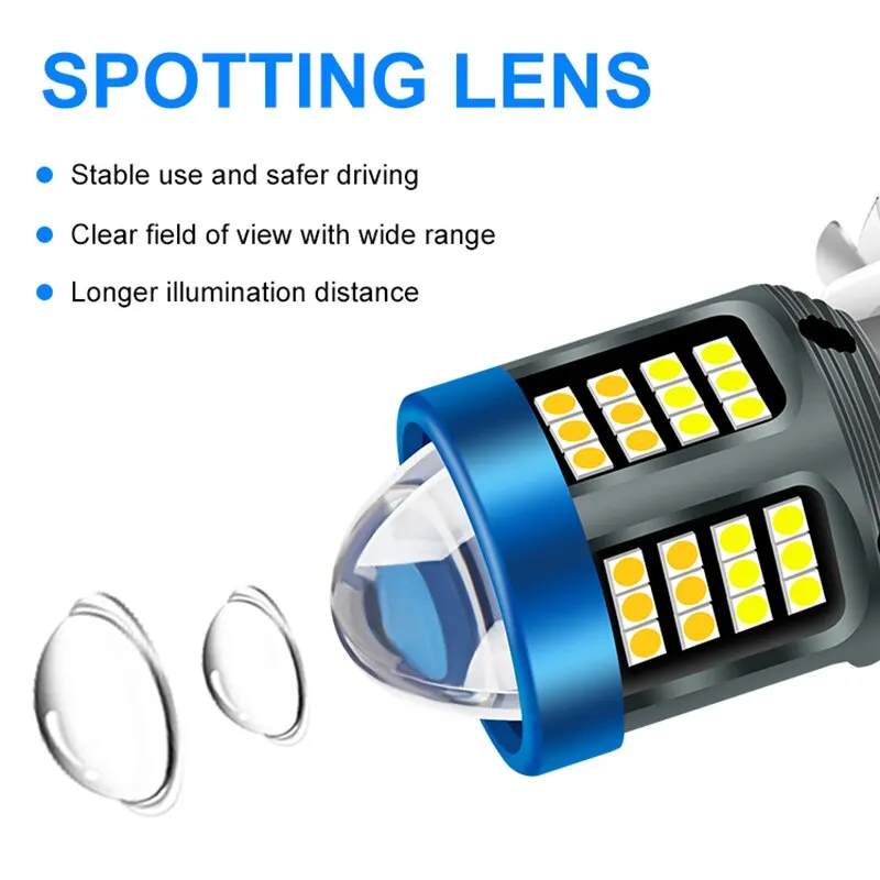 1pc H4 BA20D H6 LED Motorcycle Headlight CSP Dual Color White Yellow Hi Lo Beam Lens Fog Lamp for Motobike Scooter Running Light