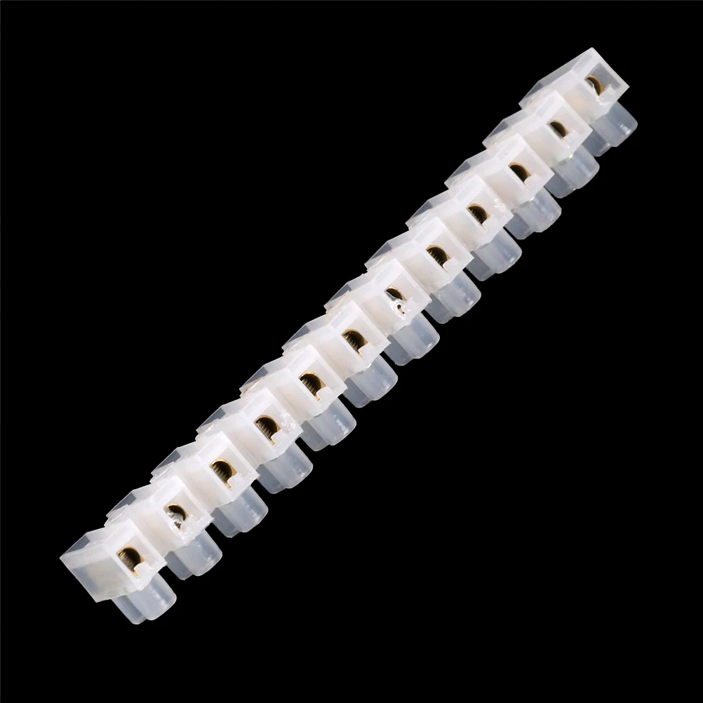 Plastic terminal block Wire connector 10A Dual Row 12 Positions Screw terminal block cable connector Electric Barrier Strip