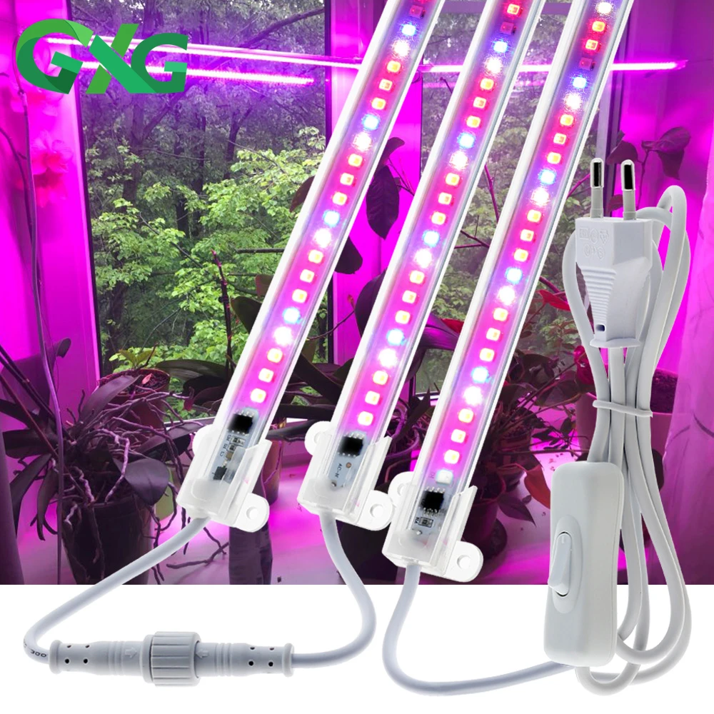 Full Spectrum LED Grow Light 110V 220V 12W Phytolamp LED Bar Light 90LEDs Growing Light Tube For Plants Greenhouse Tent Seedling