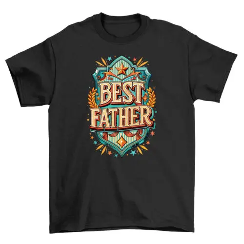 Best Father Shield t-shirt: Dad's Armor of Love - 100% Superhero Cotton, Funny U