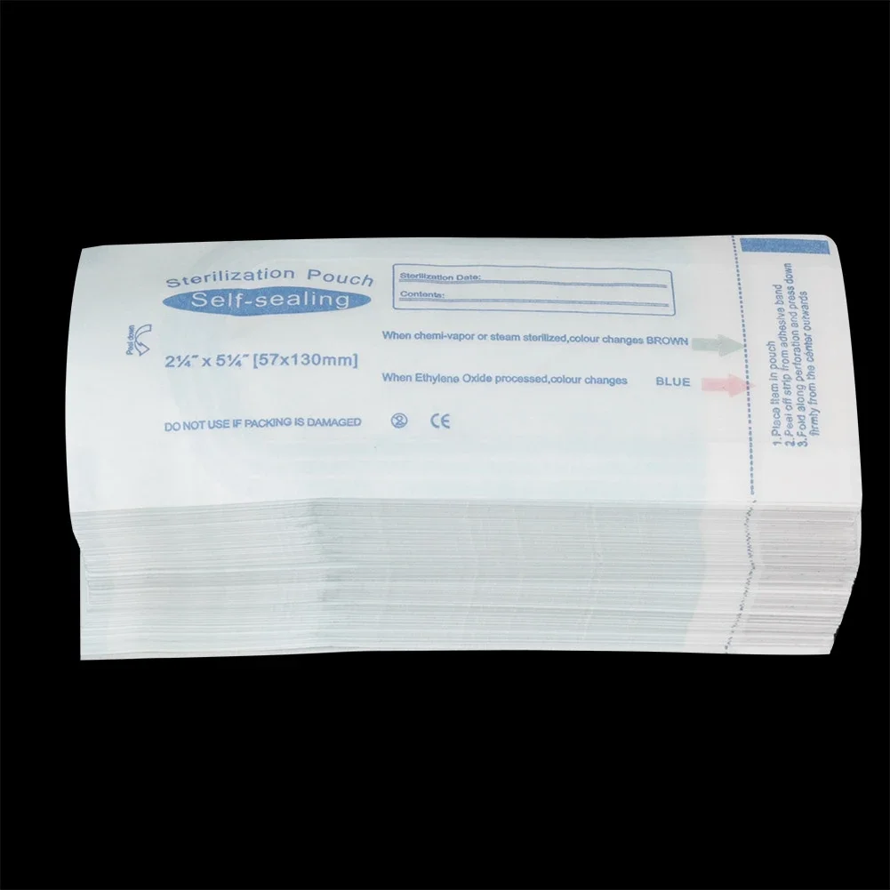 200 Pcs PVC Dental Sterilization Pouch Self-sealing Bag Strong Medical Grade Sterilization Multiple Specifications Dental Tools