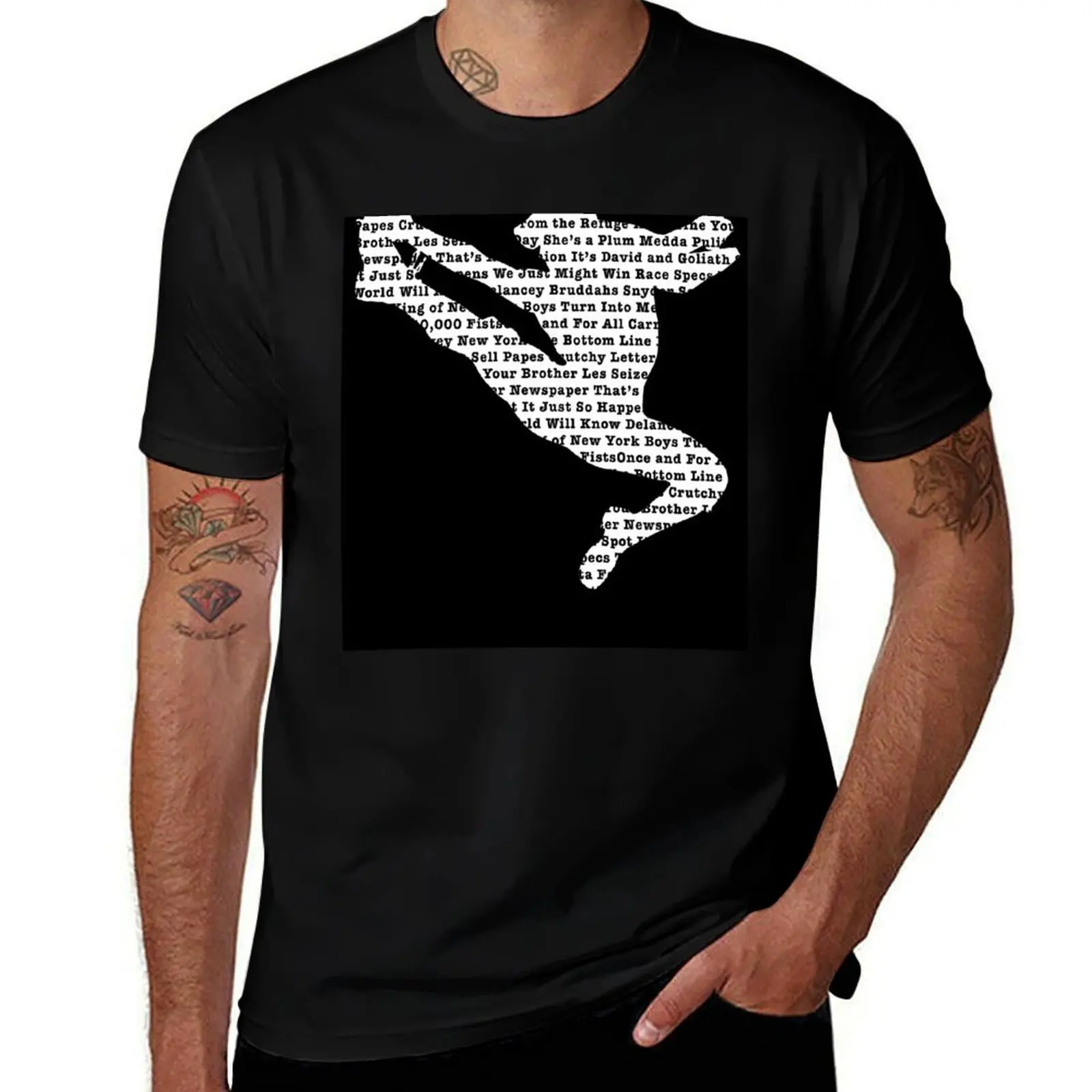Newsies Jumper - Newspaper Filled T-Shirt Vintage Print Crew Neck Tee