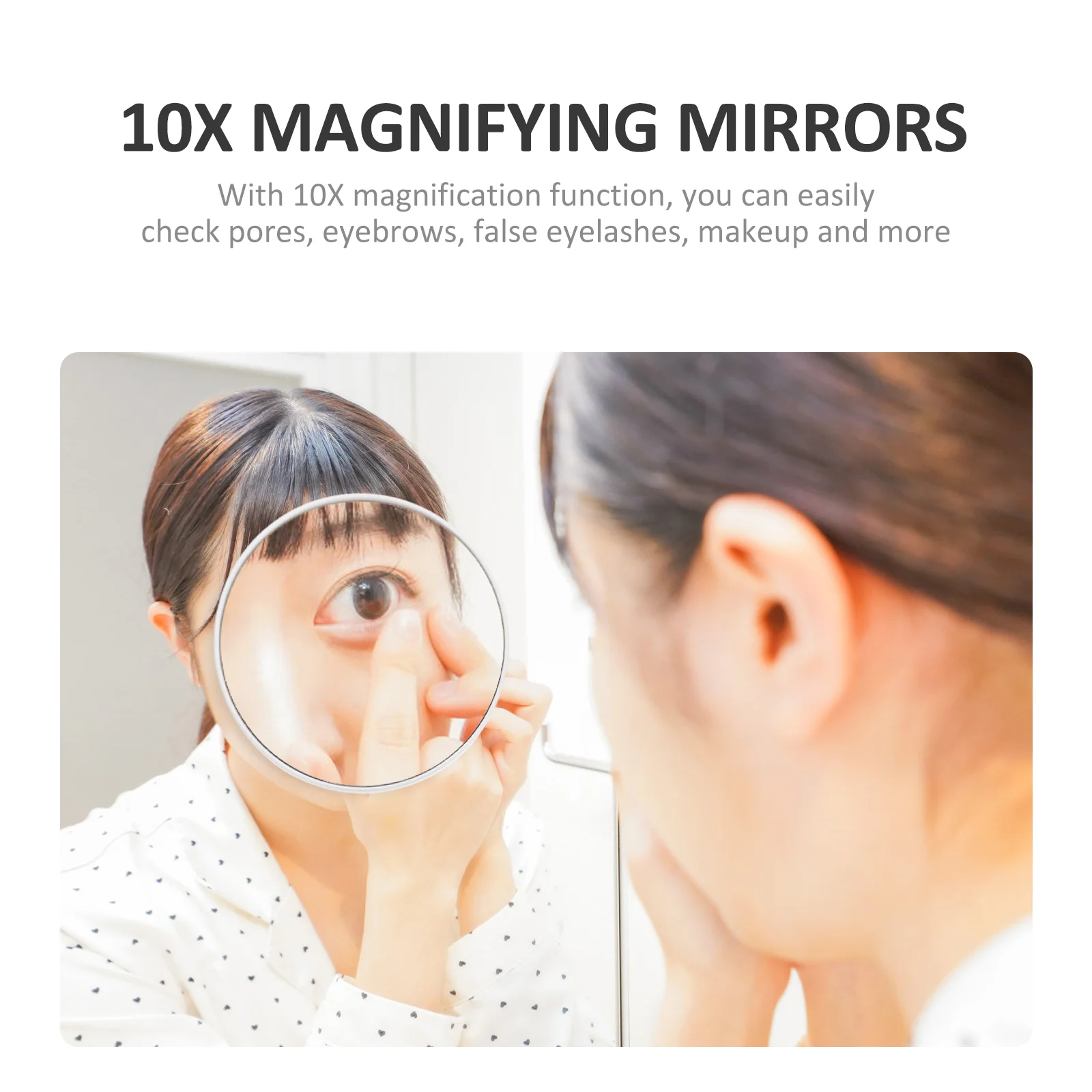 Suction Cup Vanity Mirror Makeup with Cups Cosmetics 10X Magnifying Bathroom Hair Accessories