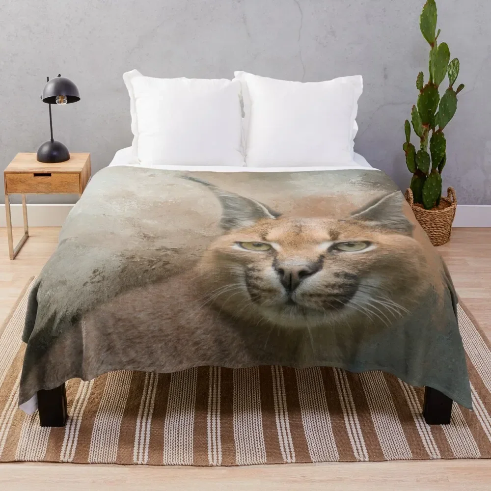 

Caracal Cat One Throw Blanket for sofa Quilt Blankets