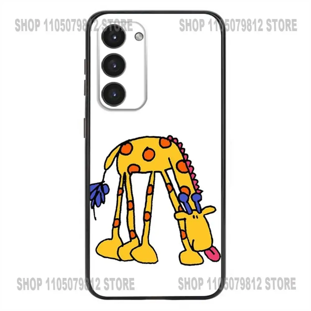 愛らしい漫画の動物電話ケース Samsung Galaxy A20、21s、22、31、32、52、53、72、73、80、91 ソフトシリコンブラックカバー