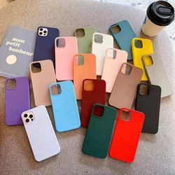 Soft Silicone Case For iPhone 12 11 Pro XS Max XR X 10 8 7 6 6S Plus 7Plus 8Plus 6Plus SE 2020 Fashion Candy color Couples Cover
