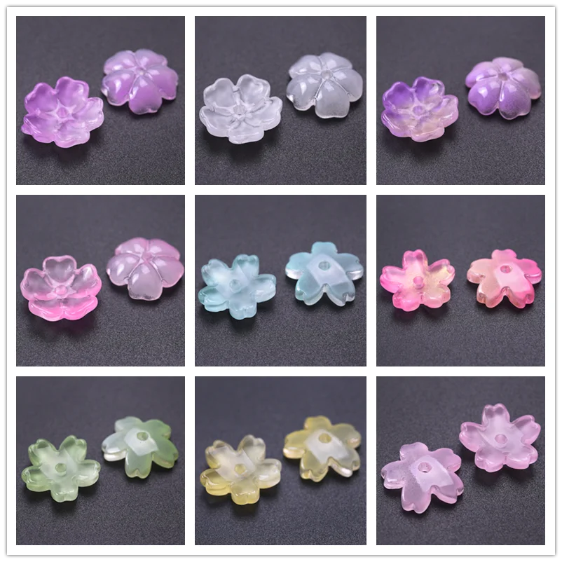 30pcs/Lot Ancient Glass Flower Bead Caps For Jewelry Making Supplies Handmade Earrings Headwear Bracelets Accessories Wholesale