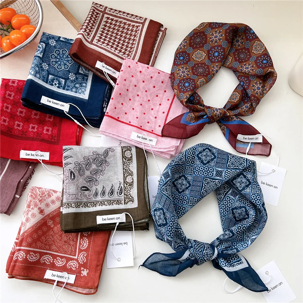 55*55cm bandana hairband lenço de cabelo lenço quadrado lenço de cabelo bandanas turbante xale envoltório lenço