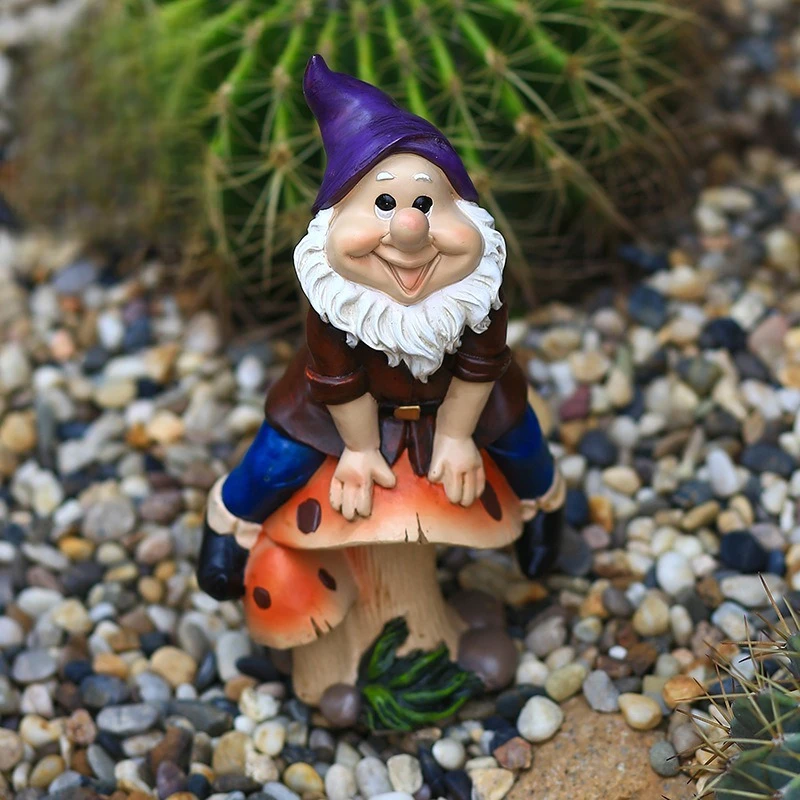 Садовый грибной орнамент в виде гнома, сад, открытый пейзаж, милый эльф, украшения, аксессуары, изделия из смолы, декор для двора, ремесла