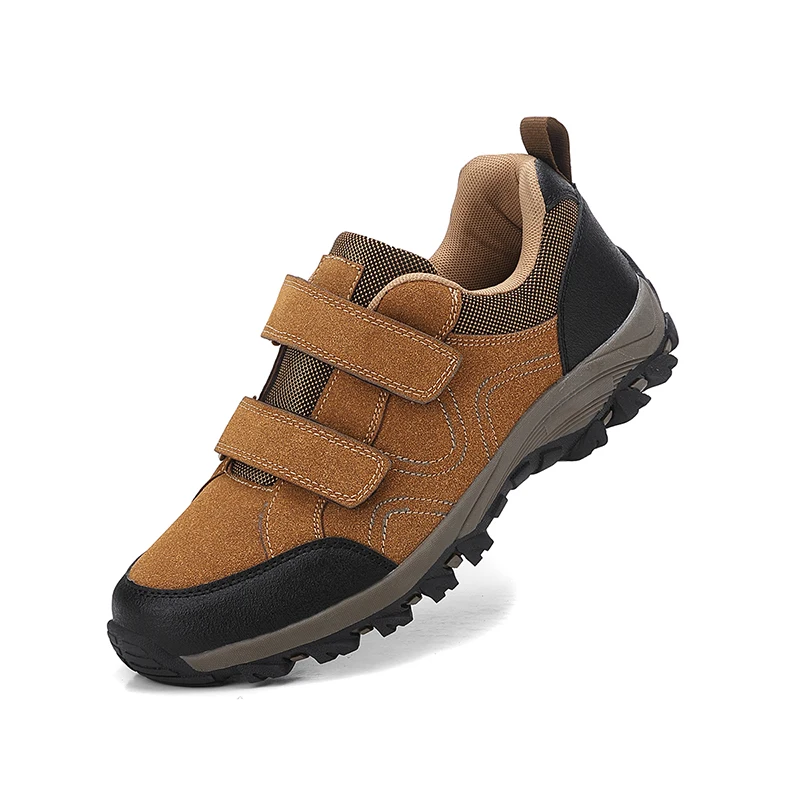 

Non-slip Mens Hiking Shoes Breathable Outdoor Wear-Resistant Climbing Men Sneakers Tourism Mountain Shoes Easy Top Hook&Loop