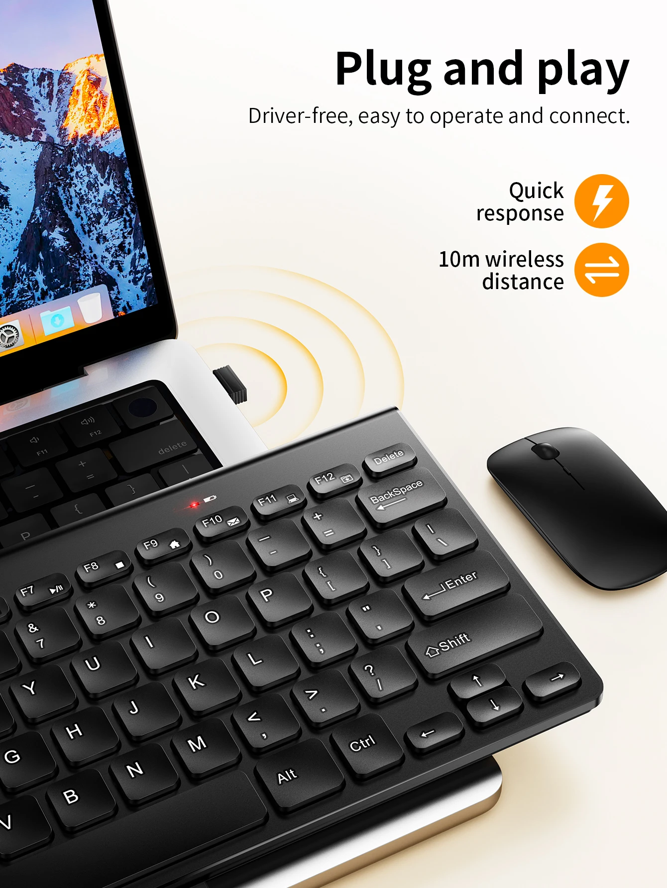 HOCO Portable 2.4G Wireless Mini USB Keyboard For PC/Laptop 78 Keys Ergonomics Wireless Business Keyboard For Windows 11/10/7/8