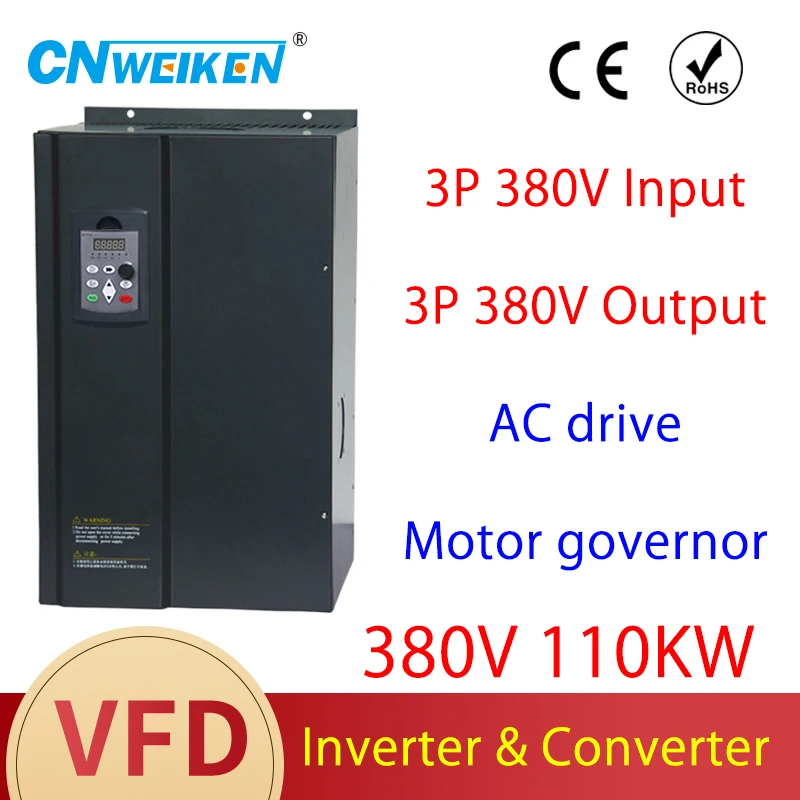 380V VFD Variable Frequency Drive Converter Inverter 75KW/90KW/110KW/132KW Motor Speed Controller CNWEIKEN VFD