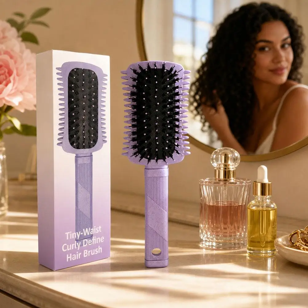 Tiny‑Waist Curly Define Hair Brush Smooth Frizz Massage Scalp Multifunctional Cushion Comb Comfortable Scalp Hair Styling Tools