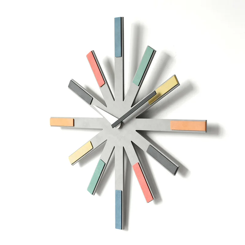 Colorful Wall Clock Minimalist Slient Wall Clock Creative Geometric Art Wall-mounted Watch Modern Home Living Room Decor Clocks