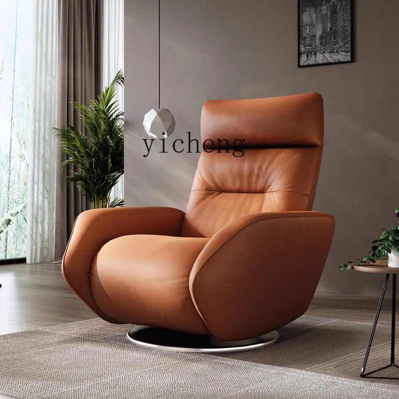 

XL single electric sofa retractable multi-functional recliner lazy living room first layer cowhide high-end single chair