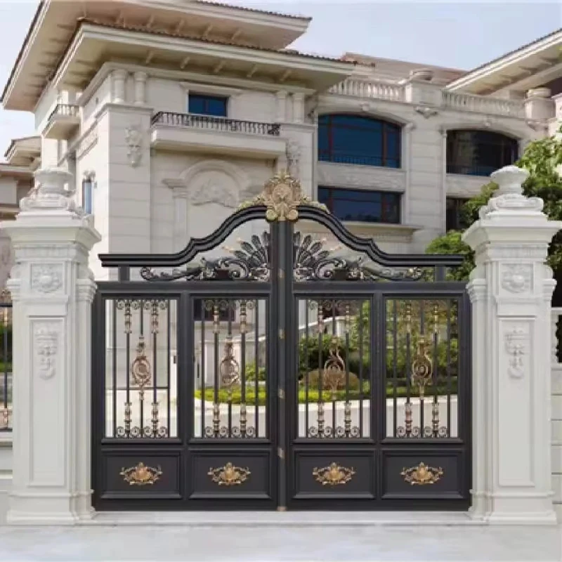 Industrial Residential Commercial High Quality Wrought Iron Main Gate Design
