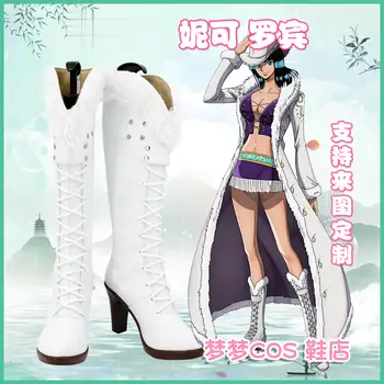 動畫妮可羅賓角色扮演鞋 Miss AllSunday 遊戲靴 萬聖節白色高跟鞋 8 最佳銷售 朱莉街頭霸王cosplay - №7