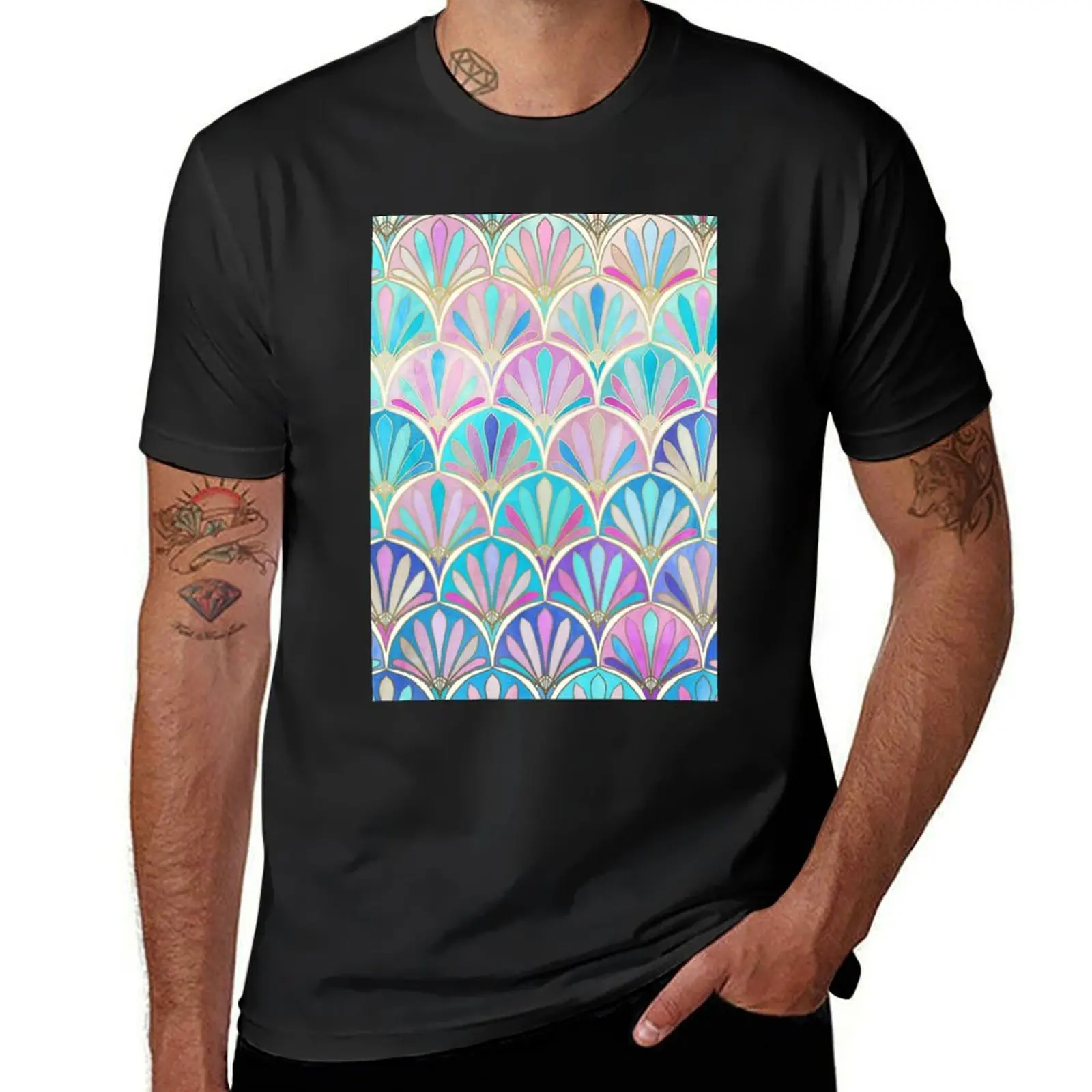 

Glamorous Twenties Art Deco Pastel Pattern T-Shirt plus size tops anime clothes t shirt for men