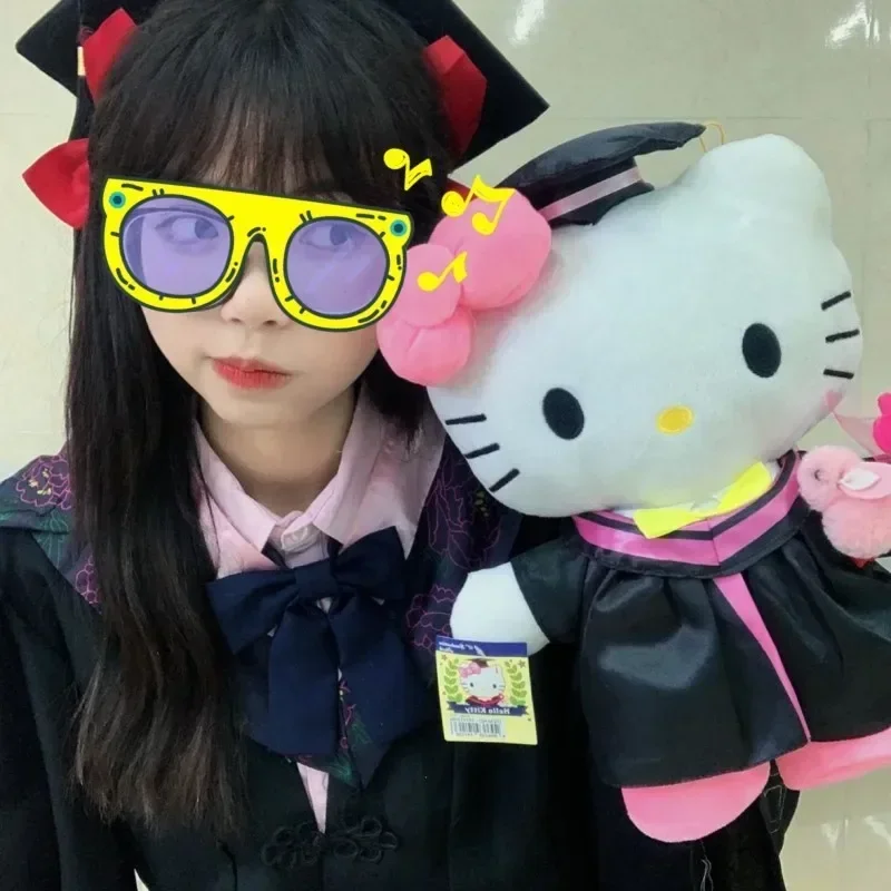 

Sanrio 35 см большая плюшевая кукла Хелло Китти Выпускной хобби My Melody Kuromi Cinnamoroll Kawaii диванная Подушка Рождественские подарки для детей